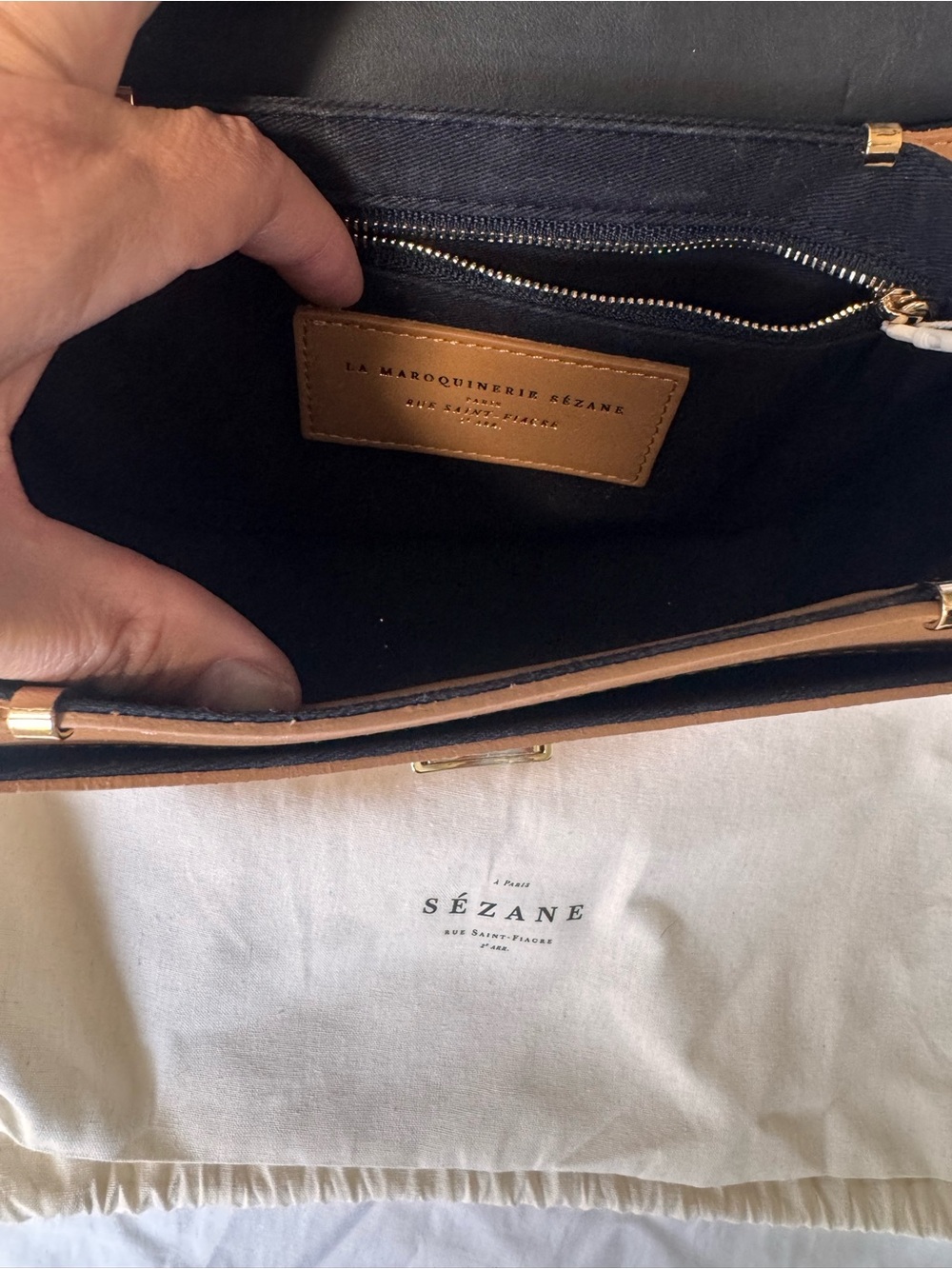 Sezane Claude Crossbody in Warm Tan with Gold Hardware - Picture 6 of 8